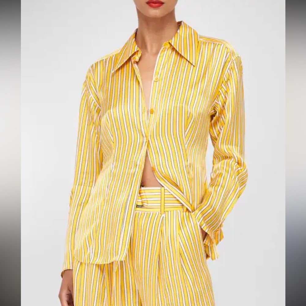 NWT Equipment Femme 100% Silk 00 Yellow Blouse